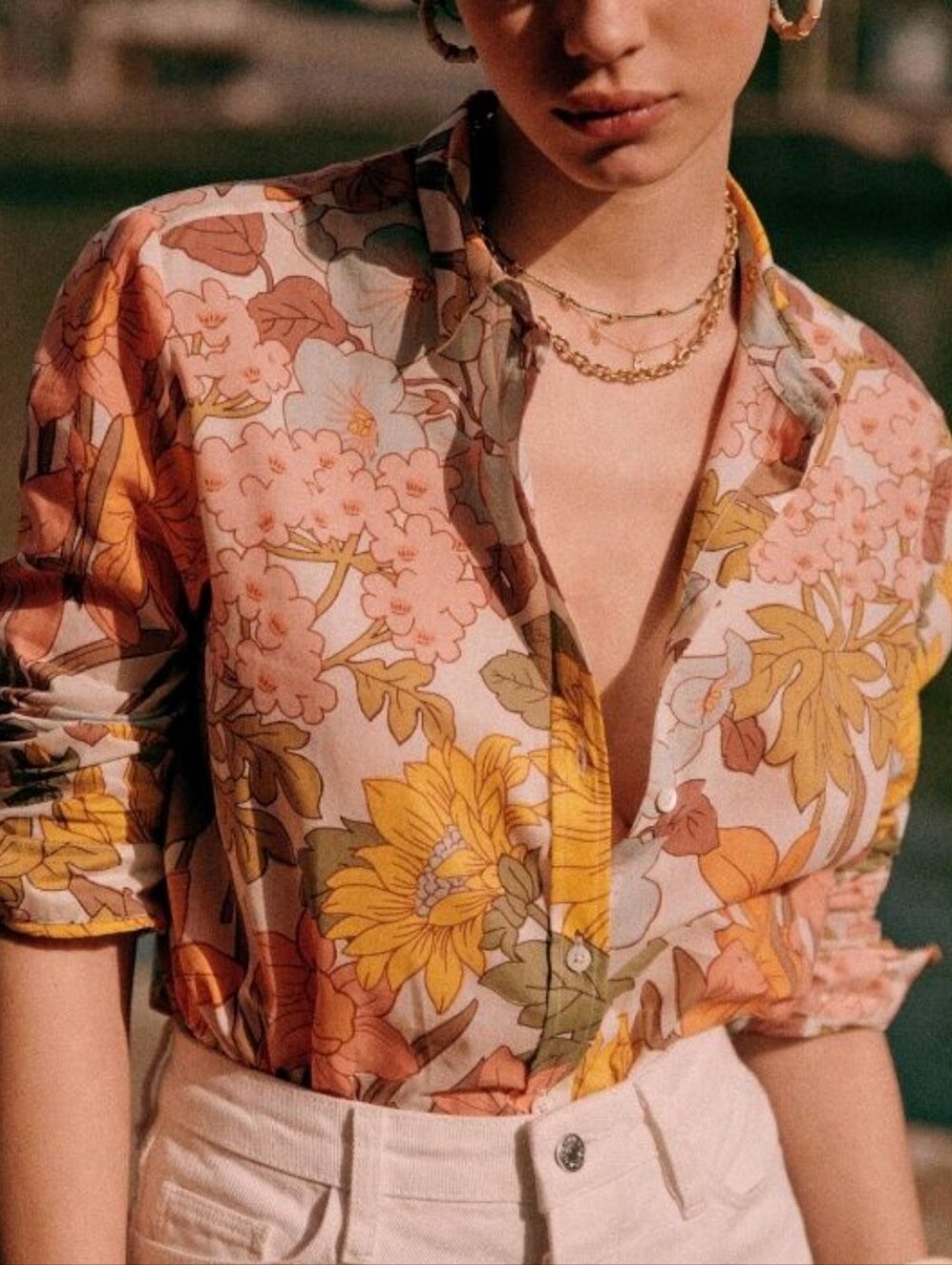 Sézane Pierro Shirt in the 70s Boho floral print